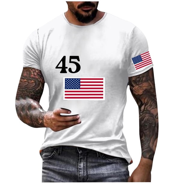 Mens Casual Pantalones Cortos Raya Impresión Suéter Fitness Deportes Camiseta, Poliéster Cuello Redondo Blusa para Al Aire Libre, Diario Y Primavera Verano Desgaste