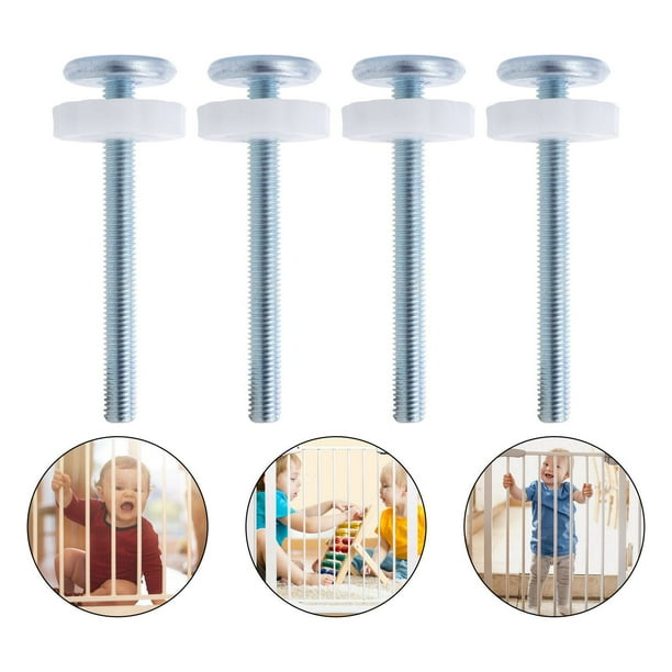 4 Pcs Pressure Mounted Baby Gate Threaded Spindle Rod Walk Thru Gates Screw Bolt