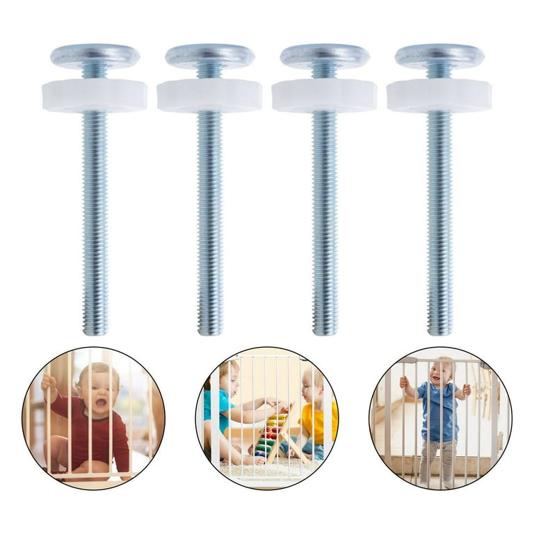 GENEMA 4pcs Pressure Baby Gate Screw Threaded Spindle Rods Walk Thru Baby  Safety Stairs Gates Bolts Accessories Kit Baby Safety Doorways 