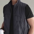 thumbnail image 6 of YFNNUP Big and Tall Men's Golf Vest Lightweight Casual Sleeveless Jacket Outerwear Windproof Water Resistant Grid Lining Vests with Zipper Pockets Dark Gray,XL, 6 of 7
