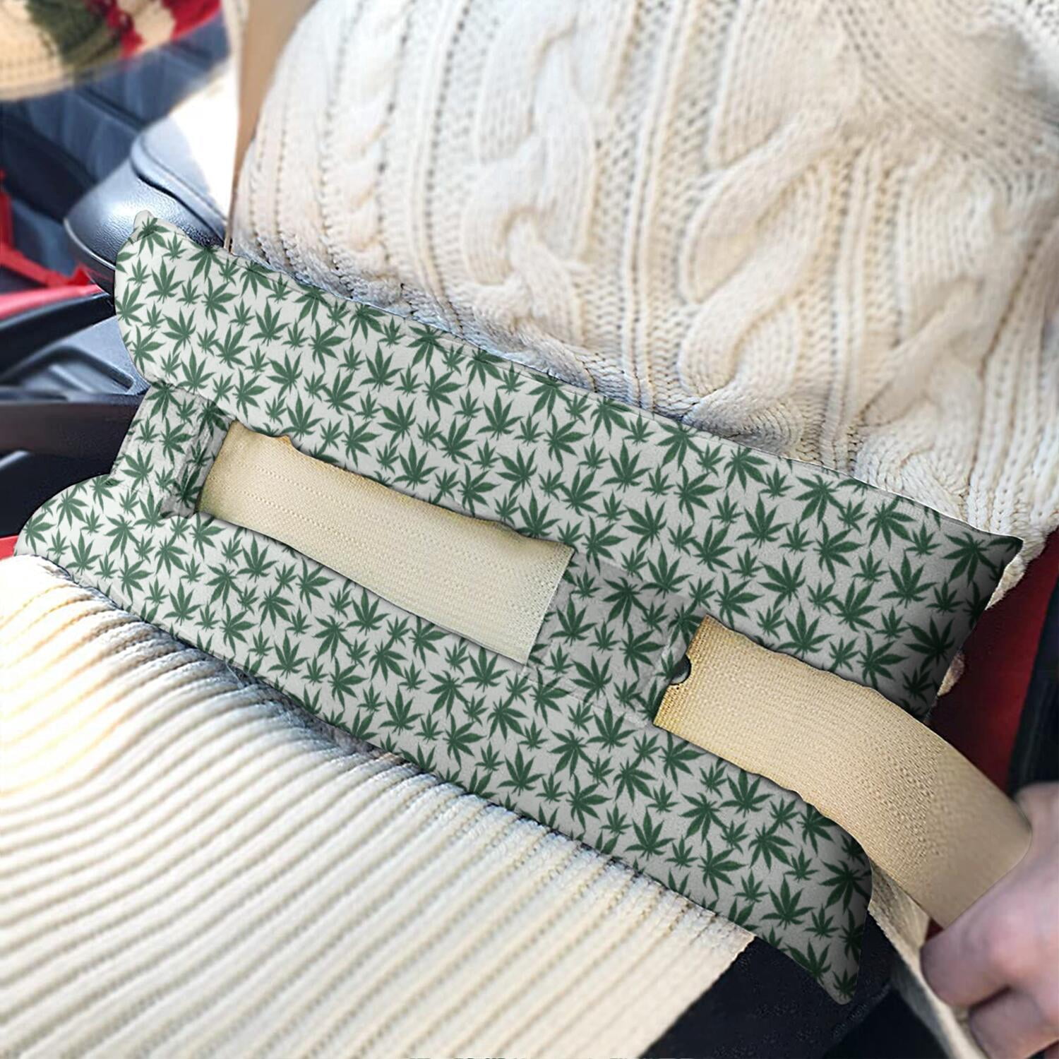 Grunge Weed Pattern Seatbelt Pad - Thoughtful Gift for Women Recovering from Breast Cancer Surgery
