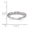 thumbnail image 7 of 14K White Gold Ring Band Wedding Sapphire (Colors) Square Pink Diamond Round, Size 7, 7 of 7