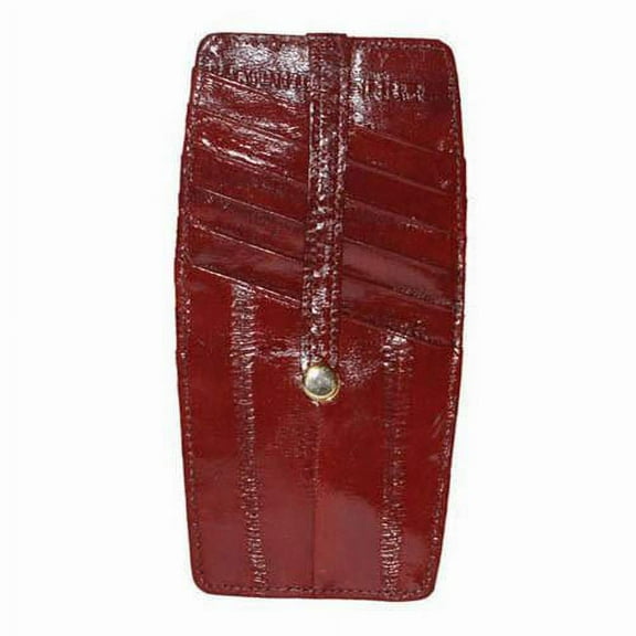 Snap Two Sided Eel Skin Leather Credit Card Holder E 531