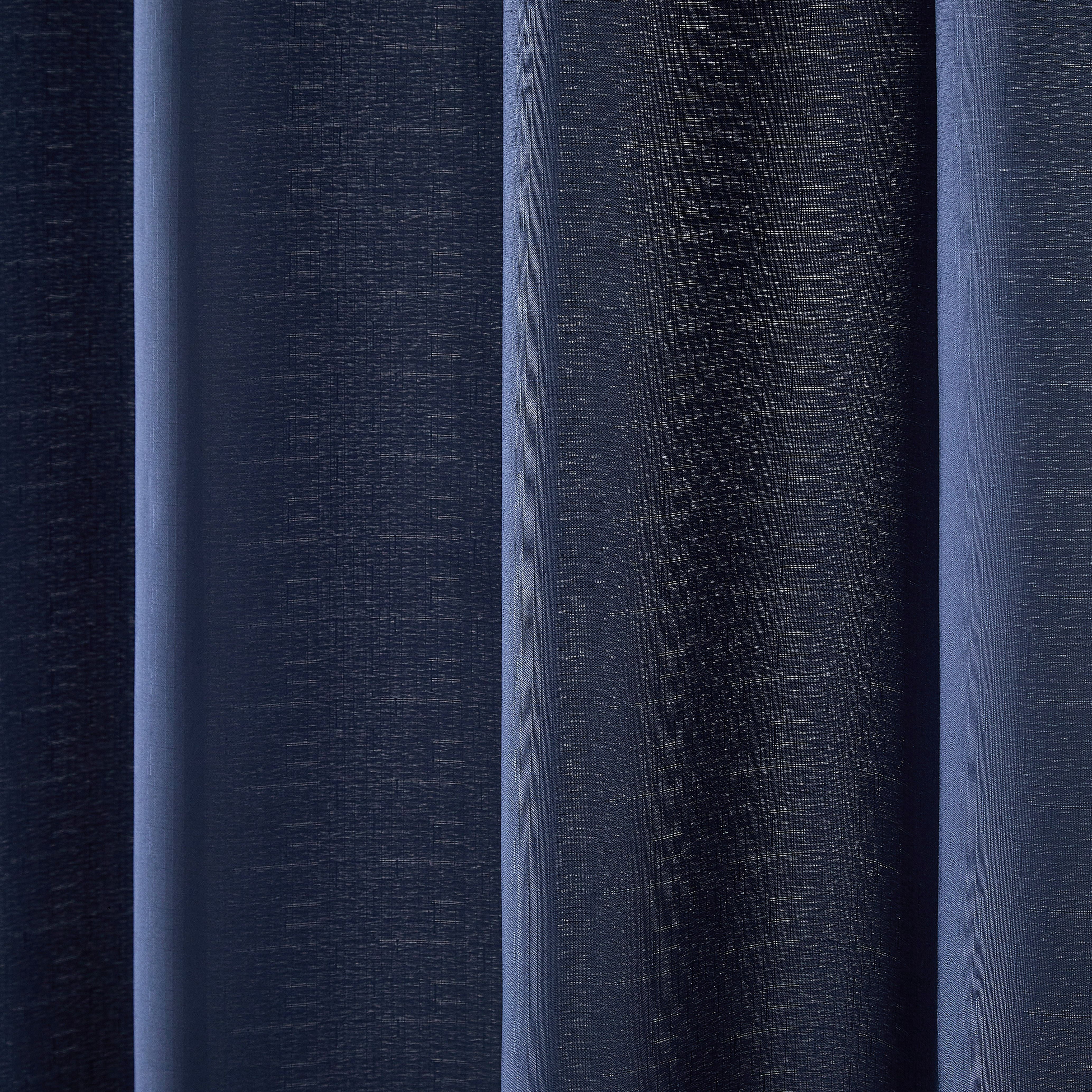 Mainstays Scalloped 14-Piece Blue Fabric Shower Curtain Set with Rollerball Hooks, 72 in x 72 in