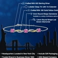 thumbnail image 2 of Gem Stone King 1.69 Ct Pink Created Sapphire E-F Lab Grown Diamond 925 Silver and 10K Yellow Gold 7 inch Tennis Bracelet for Women with 1 inch Extender, 2 of 6