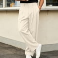 thumbnail image 4 of ShomPort Mens Dressy Pants Elastic Waist Straight Leg Loose Pleated Trousers Casual Business Officewear Pants, 4 of 9