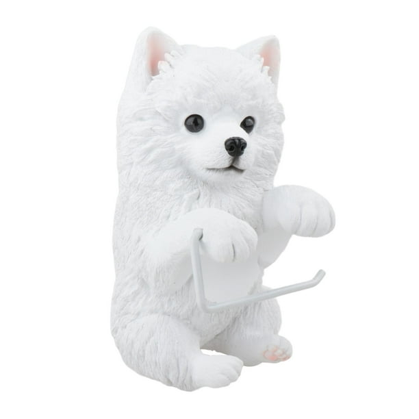 Portarrollos de papel higiénico, Portarrollos de papel higiénico de pared, Dispensador de decoración para baño, Samoyedo