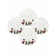 thumbnail image 7 of 13 Inch Round Placemats Set of 4, Christmas Snowman Non Slip Heat Insulation PP Table Mats, Golden Winter Snowflake Xmas Tree Washable Place Mats for Kitchen Dining Party Table Decor, 7 of 7