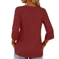 thumbnail image 7 of Kukoosong Women's Loose Fit Button Down Shirts Solid Color 3/4 Sleeve V-Neck Blouse for Summer Resort Wear Tops, Casual and Breathable Shirts for Women, 7 of 7
