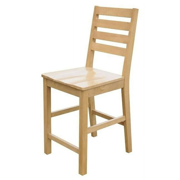 Wooden Imports CB06-WC-OAK 2 Cafe Pub Counter Height with Wood Seat - Natural Oak