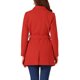 thumbnail image 3 of Abrigo de trench de longitud media con cinturón y doble botonadura para mujer Inspire Chic, color rojo, 3 of 8