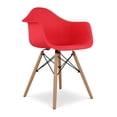 thumbnail image 3 of Aron Living Pyramid 17.5" Plastic and Beech Wood Armchairs in Red (Set of 4), 3 of 5