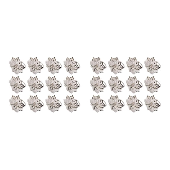Advancent Servilleteros no deformables de aleación de 12 piezas para fiestas de aniversario Servilleteros de metal con flores en 3D Type1 NO1