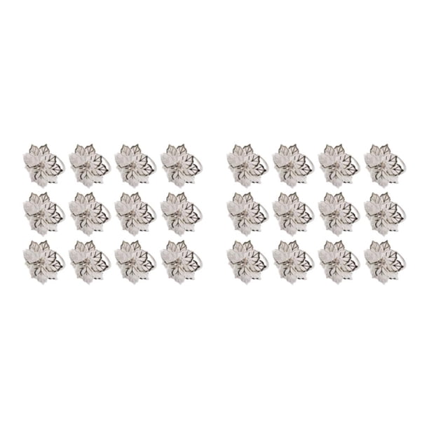 Advancent Servilleteros no deformables de aleación de 12 piezas para fiestas de aniversario Servilleteros de metal con flores en 3D Type1 NO1