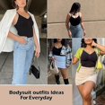 thumbnail image 2 of Body sin costuras con escote en V que moldea el cuerpo, ropa cómoda que combina con todo para uso diario de mujer, 2 of 5