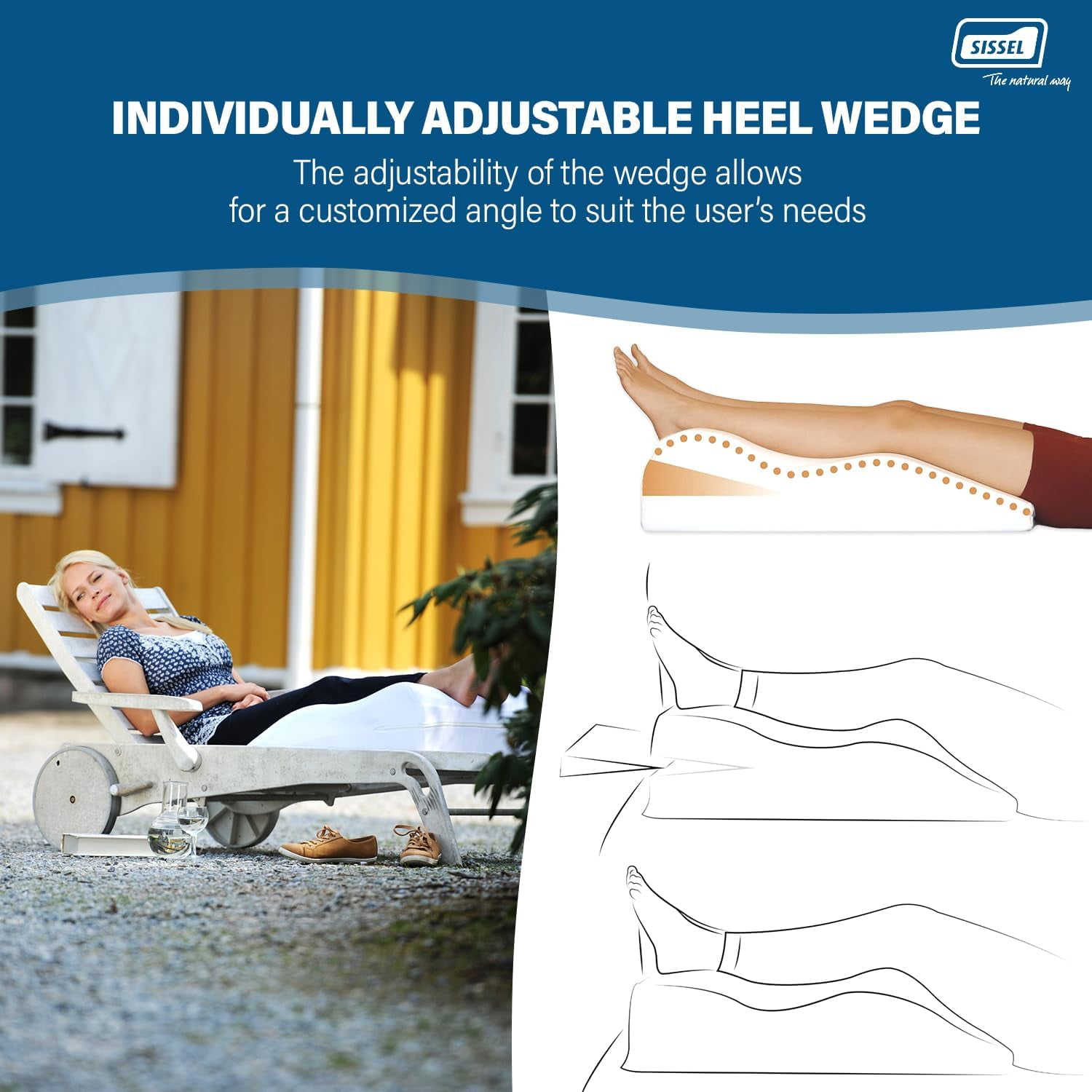SISSEL Venosoft Pillow white small | Viscoelastic Leg Elevation | Vein & Varicose Vein Relief | Cotton & Polyester Cover | Relaxation & Pain Relief