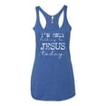 thumbnail image 2 of Wild Bobby I'm Only Talking to Jesus Today Inspirational/Christian Women Tri-Blend Racerback Tank Top, Vintage Royal, Medium, 2 of 6