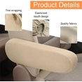 thumbnail image 3 of NOGIS 2 PCS Car Front Seat Armrest Covers, Elastic Fabric Stretch Auto Seat Armrest Protectors, Soft Front Seat Armrest Cover Replacement, Universal Vehicle Interior Accessories (Beige), 3 of 7