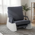 thumbnail image 3 of Bingirl Upholstered Nursery Rocking Chair with High Backrest, Side Pocket, and Footrest: Gliding Iron Frame, Easy Assembly for Living Room, Bedroom, or Nursery (Dark Gray), 3 of 10