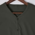 thumbnail image 6 of Fanshiluo Men's V Neck Henley Short Sleeve T-Shirt, Solid Button Casual Top,Size:M,Big and Tall Men, 6 of 9