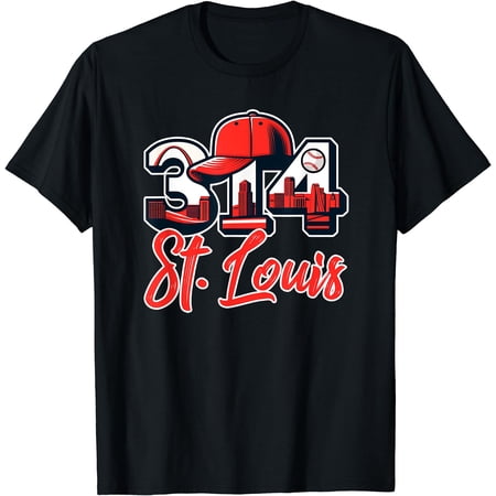 St. Louis 314 Skyline With STL Arch Hometown T-Shirt