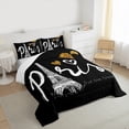 thumbnail image 3 of Homewish Romantic France Paris Full Size Comforter Sets,Eiffel Tower Bedding Comforter Set,Cartoon Heart Print Bedding Sets For Girls Kids,Super Cozy Room Decor,3pcs, 3 of 8