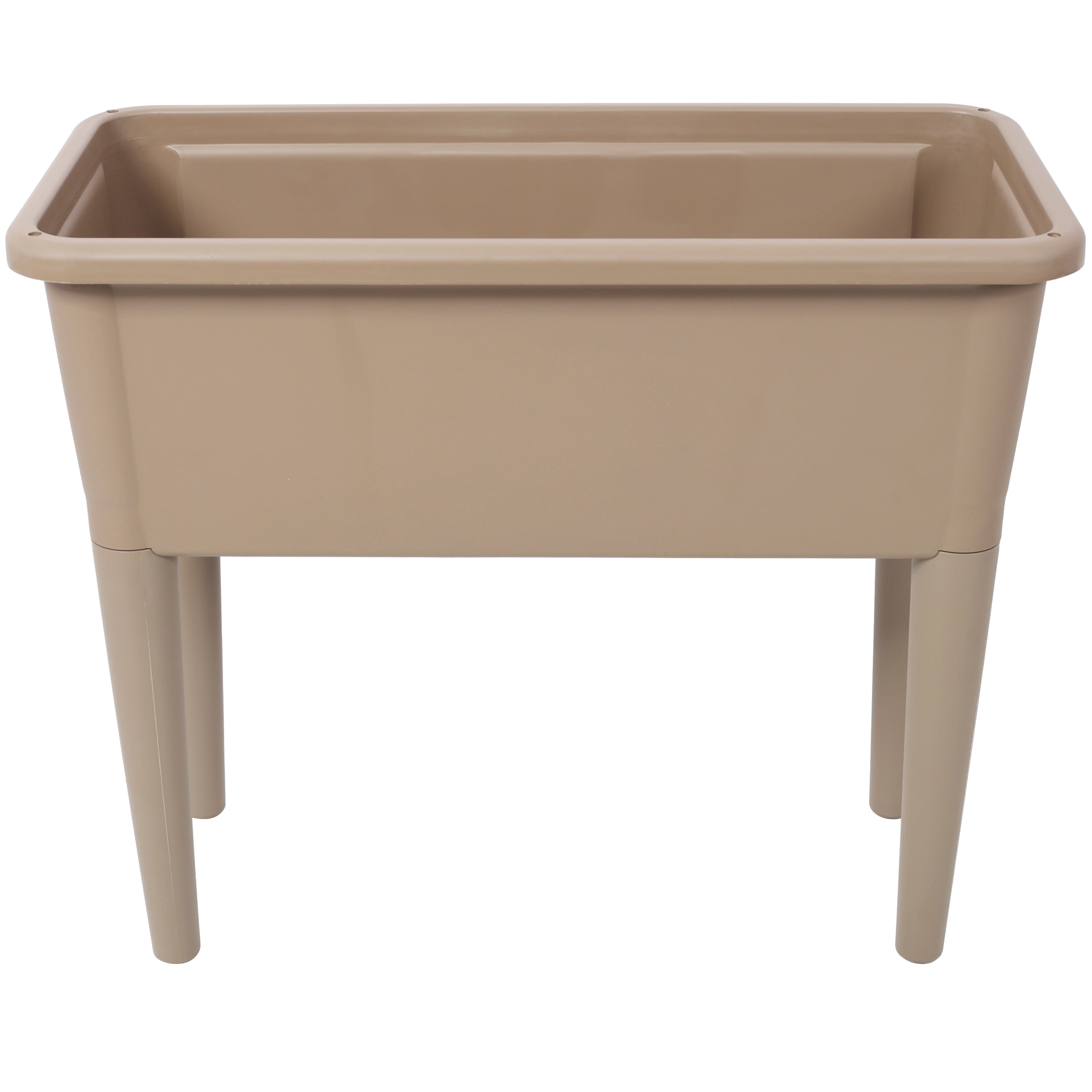 2PCS Light Brown Self-Watering Raised Garden Bed, Elevated Planter Box with Ventilated Transparent Greenhouse Lid & Removable Legs for Vegetables and Flowers