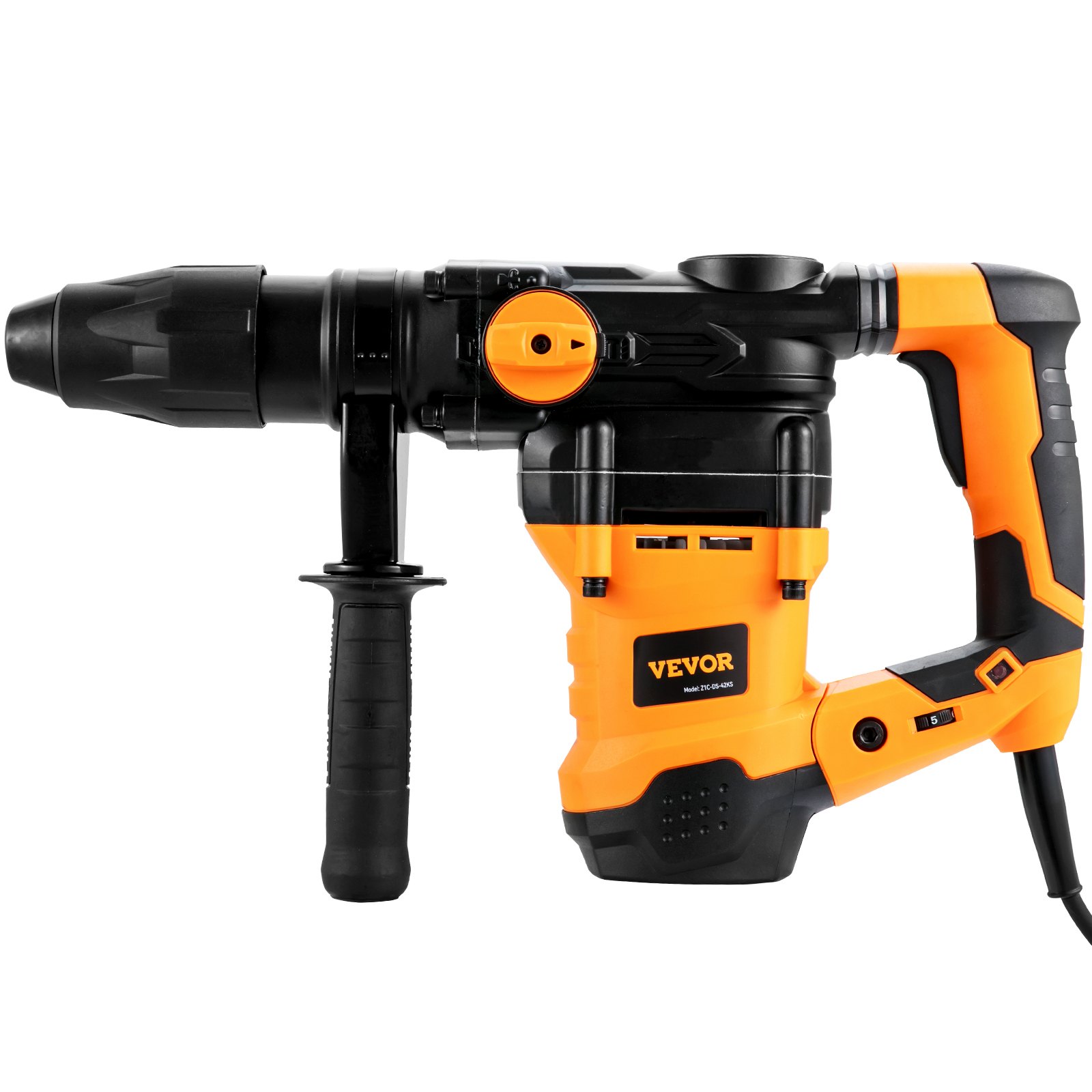 VEVOR 1-9/16 Inch SDS-Max Rotary Hammer Drill, 13Amp Corded Drills, Heavy Duty Chipping Hammers with Vibration Control & Safety Clutch, Electric Demolition Hammers Variable Speed, Power Tool