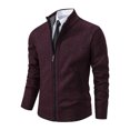 thumbnail image 4 of Gamivast Mens Cardigan Sweater Full Zip Knit Casual Stand Collar Jacket Fall Winter Warm Outerwear Ribbed Knitwear Coat with Pockets, 4 of 7
