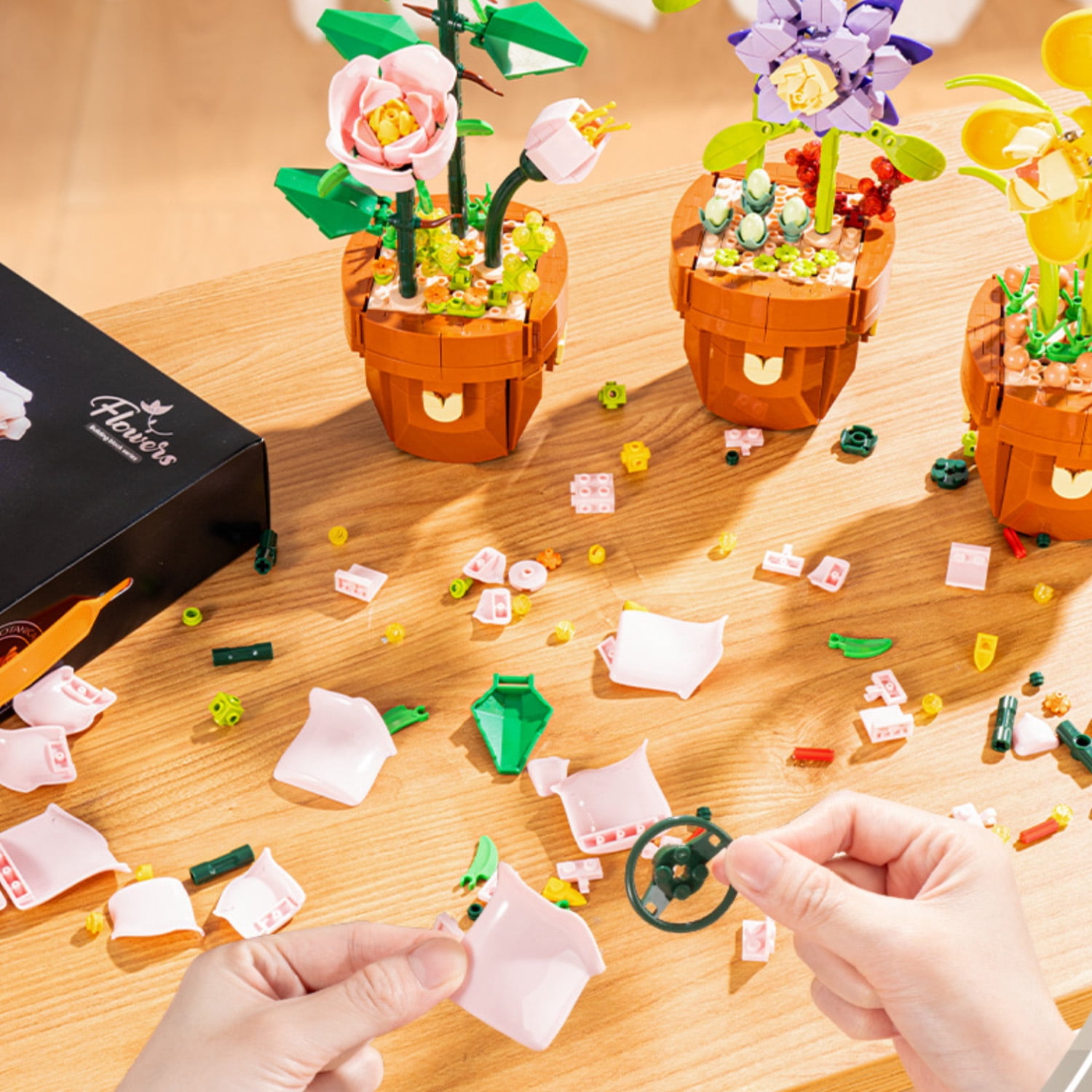 King Protea 394PCS Building Set, Imperial Flower Bricks Kit, The King of Flowers Represents Victory, DIY Challenge Model for Decoration and Gift