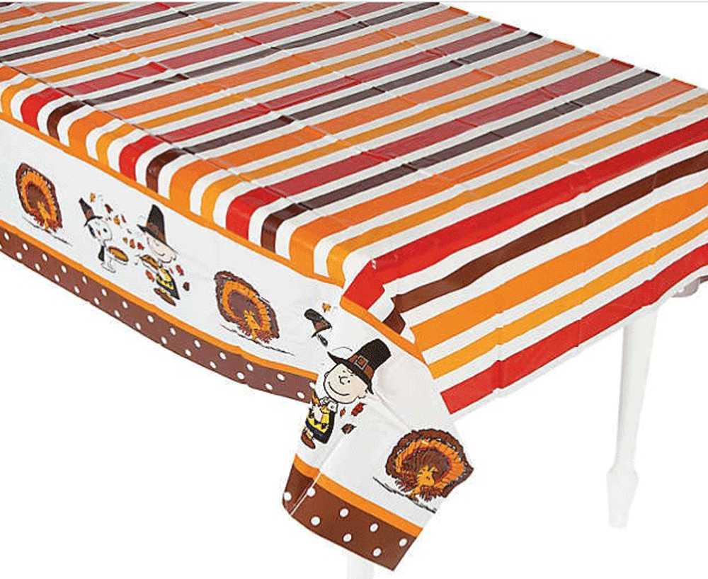 Peanuts Charlie Brown Snoopy and Woodstock Thanksgiving Table Cover