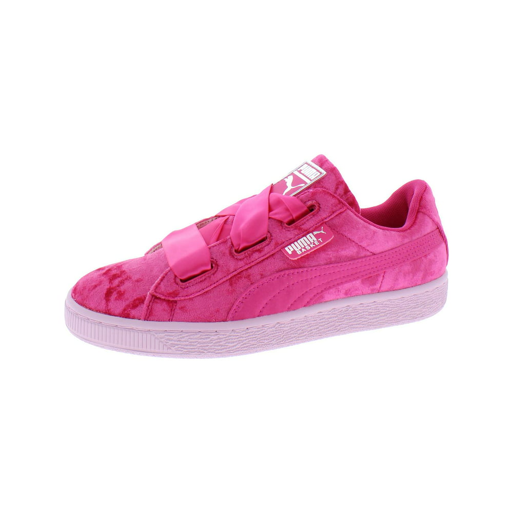 PUMA - Puma Girls Basket Heart Velour Fashion Sneakers Pink 4.5 Medium ...