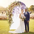 thumbnail image 2 of Purple Eucalyptus Arch Backdrop Cover, Spandex Fitted Wedding Arch Cover, Spring Botanical Plant Aesthetic Round Top Stand Covers for Birthday Ceremony Bridal Shower Party Decor 4x1.65 Ft, 2 of 9