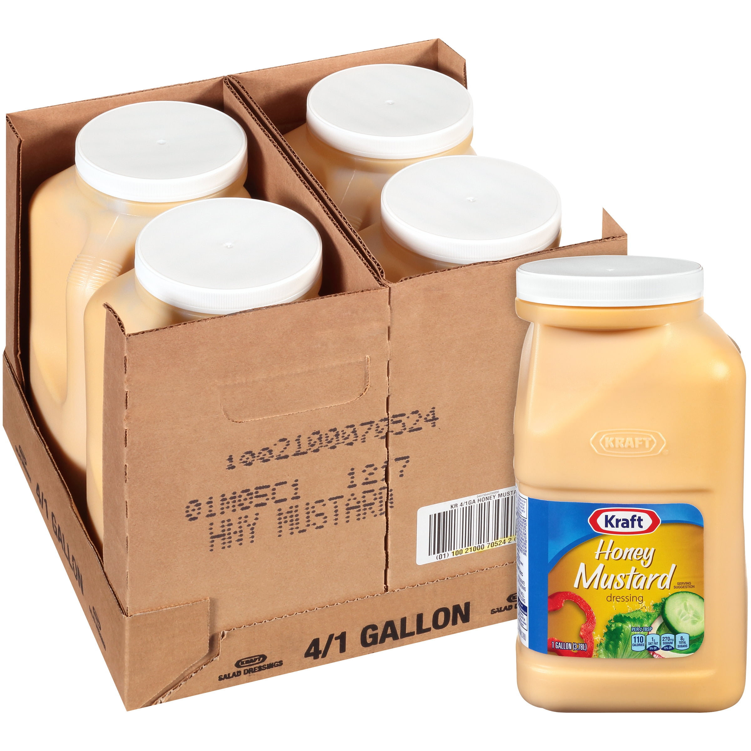 Kraft Honey Mustard Salad Dressing, 4 ct Casepack, 1 gal Jugs