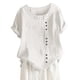 thumbnail image 2 of Pntutb - Camiseta de lino con botones sueltos para mujer, talla grande, para uso diario, estilo bohemio, tanic Pntutb Pntutb-5360, 2 of 3