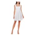 thumbnail image 1 of JUMP APPAREL Womens Blanc Stretch à Glissière Cou Carré au-Dessus du Genou Parti Fit + Robe Flare M, 1 of 3