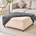 thumbnail image 3 of XUELC Stretch Square Ottoman Slipcover  Jacquard Knit, Washable, Elastic Bottom, Furniture Protector, 3 of 7