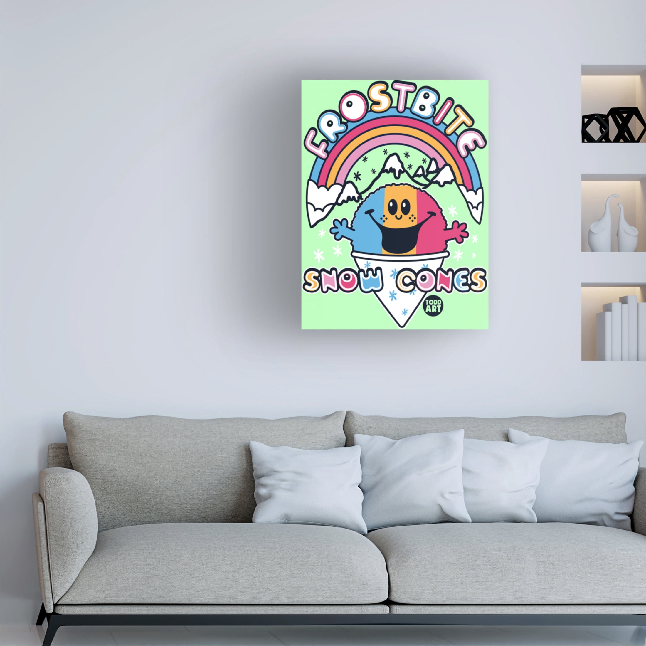 Canvas Wall Art - toddart 'Funshine Snow Cones' Wall Art for Living Room, Bedroom, or Office Décor by Trademark Fine Art - 18 x 24 Inches