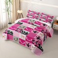thumbnail image 3 of Erosebridal Pink Camo Grid Quilt Full,Rustic Mallard Duck Safari Deer Full Bedspread Sets For Girls Boys,3 Pieces, 3 of 7