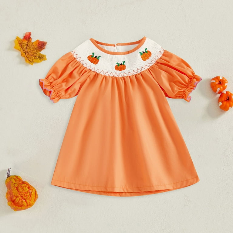 KPOPLK Kids Baby Girl Outfit Short Puff Sleeve Plaid Pumpkin Embroidery Smocked Dress Toddler Fall Dress(12-18 Months,A62-Orange) - Walmart.com KPOPLK Kids Baby Girl Outfit Short Puff Sleeve Plaid Pumpkin Embroidery Smocked Dress Toddler Fall Dress(12-18 Months,A62-Orange) - Walmart.com
