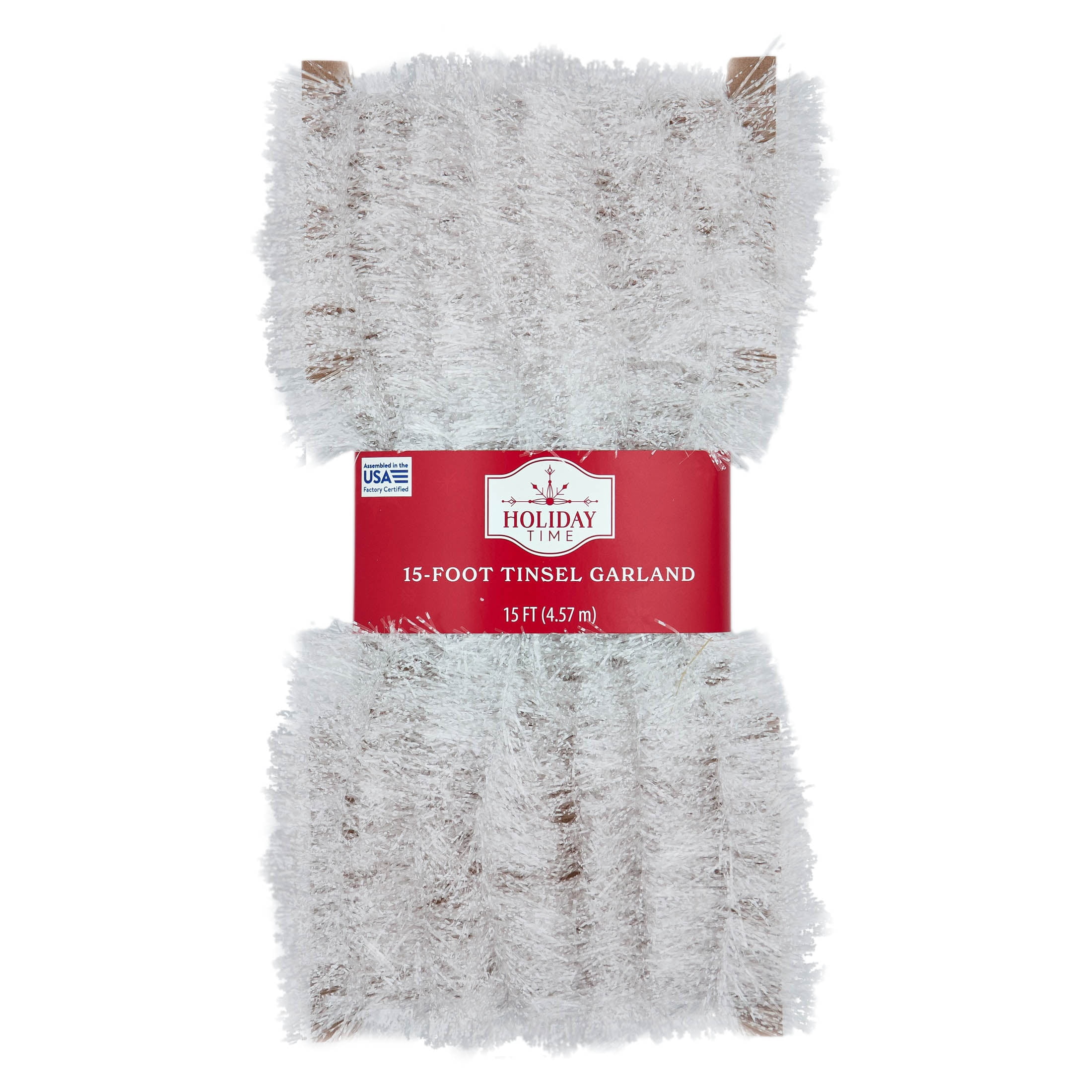 Tinsel Christmas Garland, Snowblush White, 15', by Holiday Time