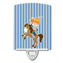 Caroline's Treasures BB8747CNL Ginger Boy Knight on Horse Ceramic Night Light, 6x4x3", multicolor