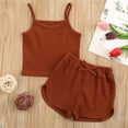 thumbnail image 3 of HIPYLO Clothing Set Girls Skirt Outfit Newborn Girl Outfits Top and Toddler Shorts Girls Size 10 Clothes Smocked Baby Girl Clothes, Brown 12-18 Months, 3 of 5