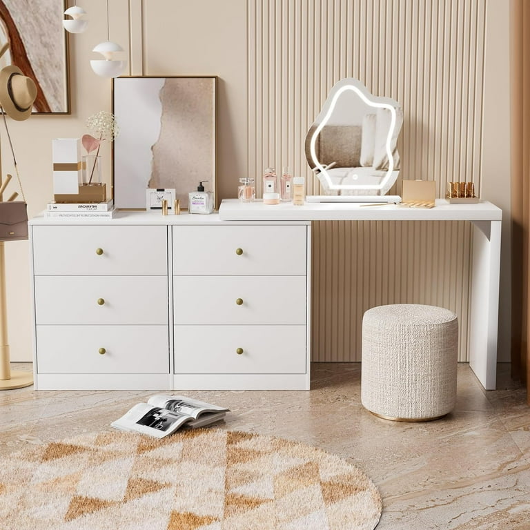 照明付き化粧台-Dressing table with lighting HQZX Simple Dressing Table with Mirror and 5 Drawers, Vanity
