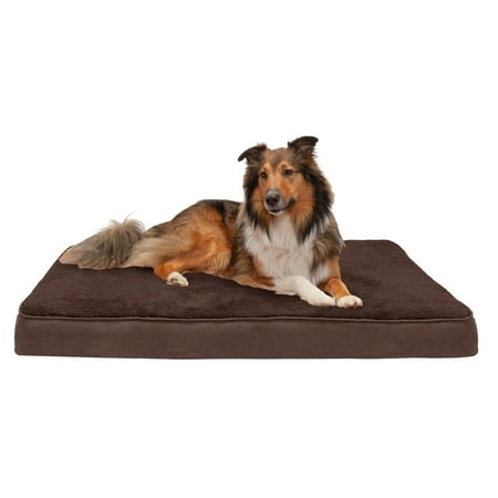 UPC: 0815181021313 | FurHaven Pet Products Terry & Suede Deluxe Memory Foam Pet Bed for Dogs & Cats – Espresso  Jumbo