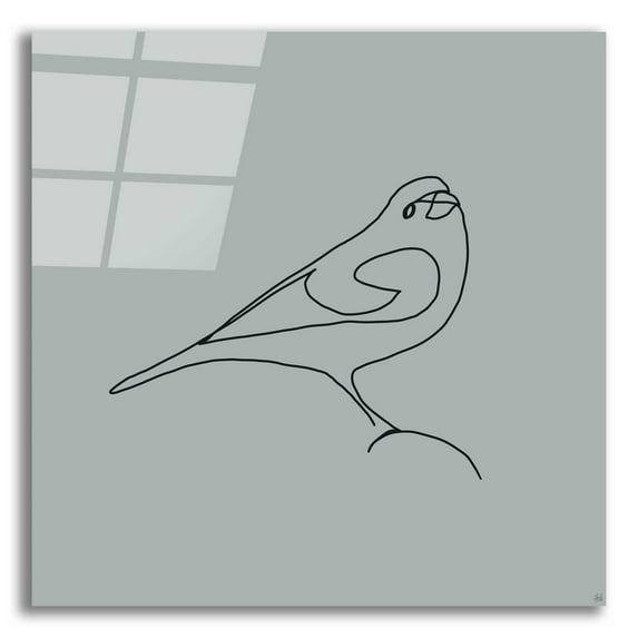 Epic Art 'Line Bird 1' by Line and Brush, Acrylic Glass Wall Art, 12"x12"