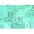 thumbnail image 1 of Ahgly Company Indoor Rectangle Patchwork Turquoise Blue Transitional Area Rugs, 2' x 4', 1 of 4