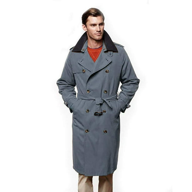 indlæg Kiks Helt vildt London Fog Men's Iconic Trench Coat, Dark Navy, 48 Long - Walmart.com