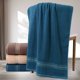 thumbnail image 1 of Zhuge Juego de 2 toallas de baño extragrandes 100 % algodón (71 x 139 cm), ultrasuaves, muy absorbentes, compactas, de secado rápido y ligeras, , color azul D, 1 of 4