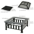 thumbnail image 3 of Outsunny 34" Square Firepit Steel Stove, Black, 3 of 9